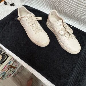 Coach White Textured Sneakers